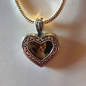 Heart Shaped Reversible Locket And Earrings